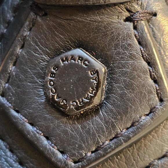 MARC BY MARC JACOBS Classic Q Natasha BLACK Leather Crossbody All Black ~1990's - Picture 5 of 16